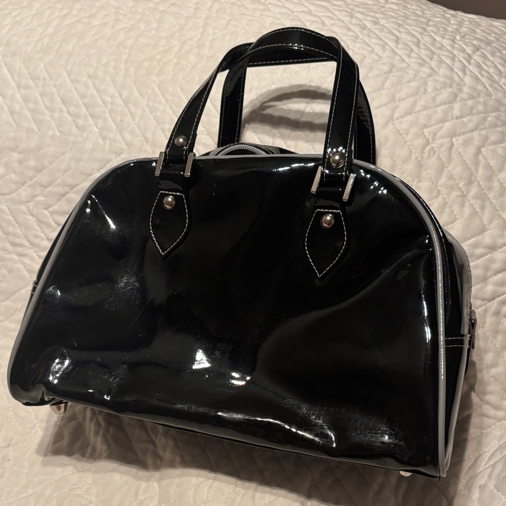 Elegant Black Patent Leather Handbag